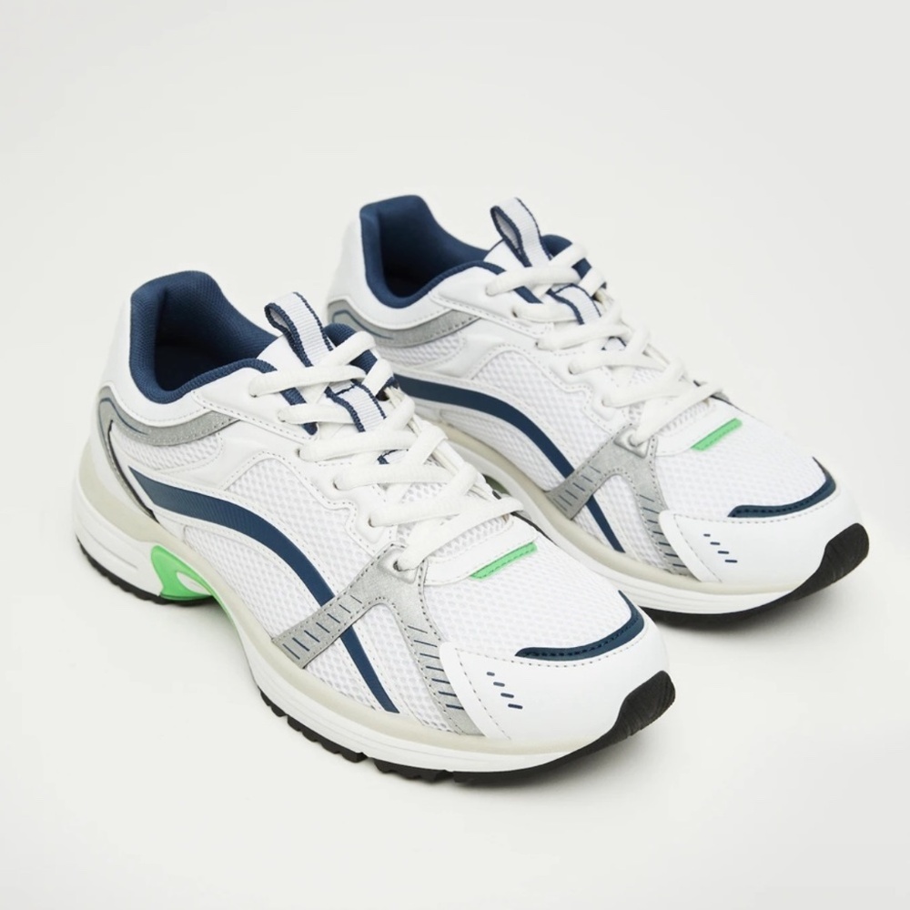 MANGO Lace-up mixed sneakers